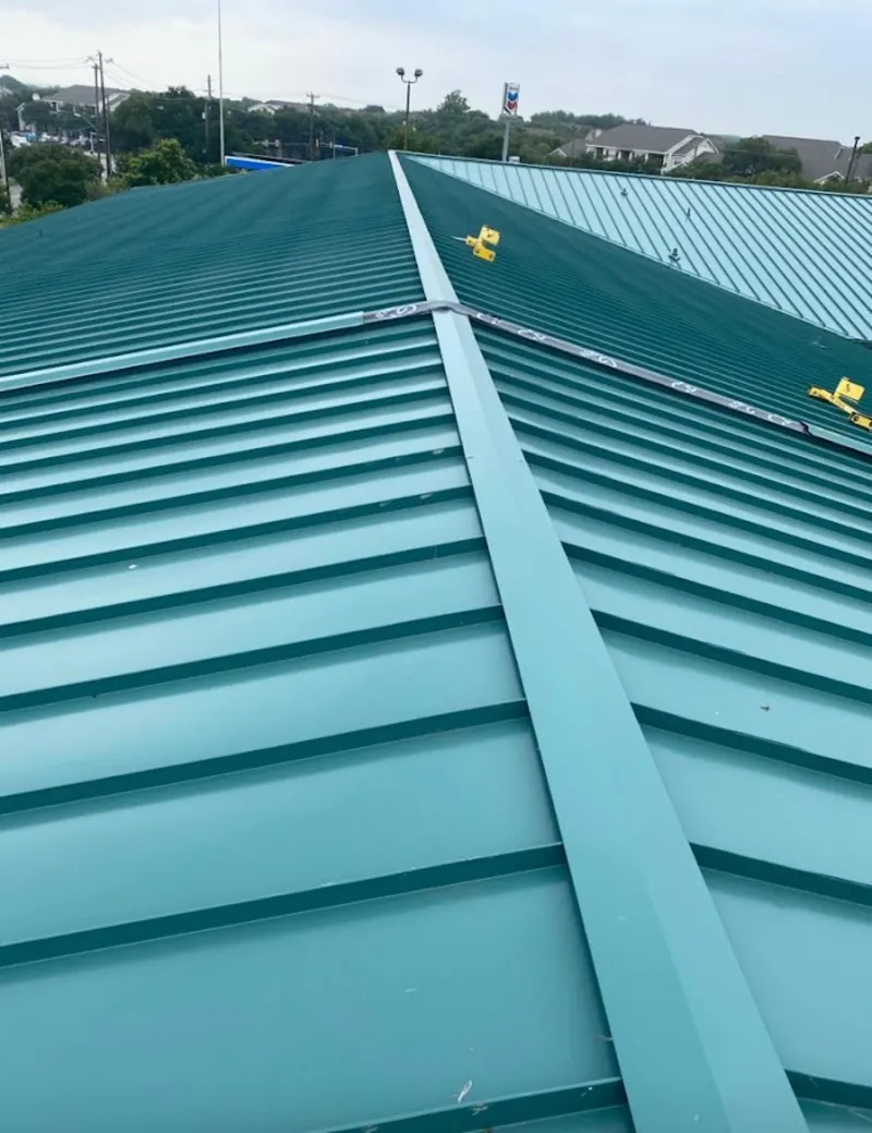 Green commercial metal roof ridge and valley for Metal Roof Repair in East Haven